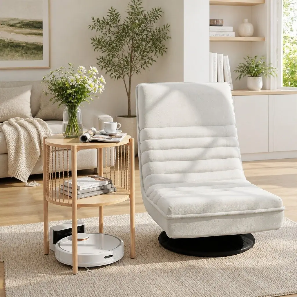 Floor Lounge Chair and Side Table Set