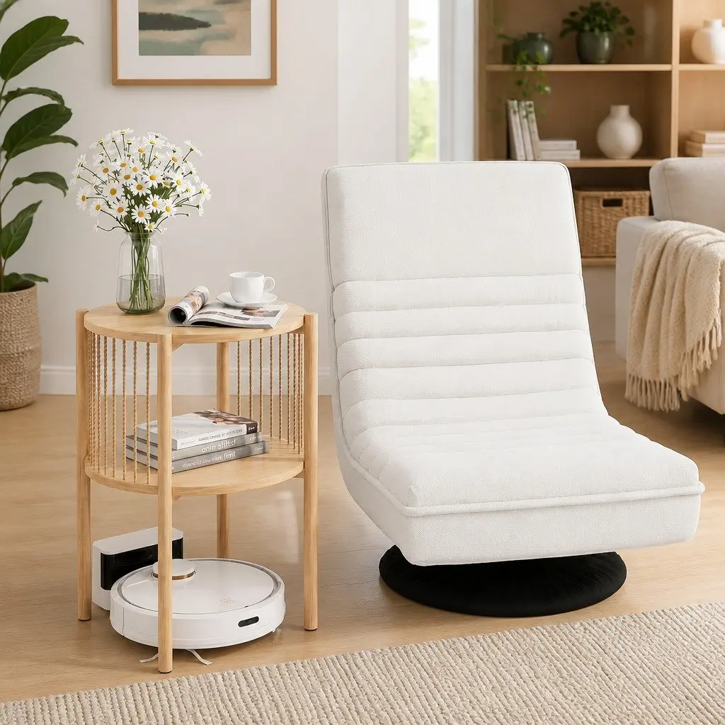 Floor Lounge Chair and Side Table Set