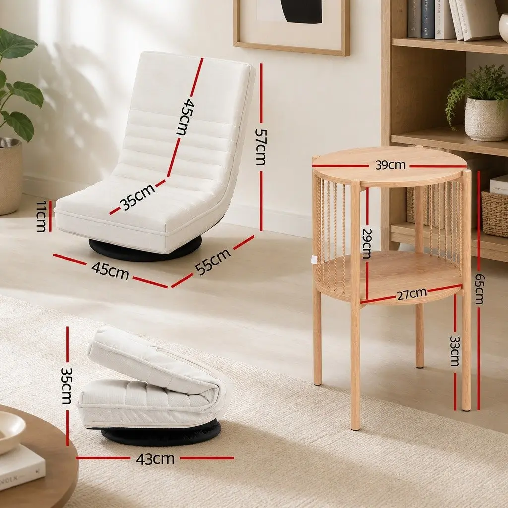 Floor Lounge Chair and Side Table Set
