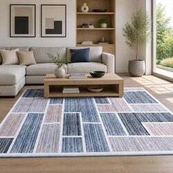 120x170cm Multicoloured Area Rug – Flannel Fabric Construction