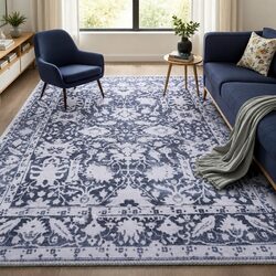 Grey Area Carpet 240x340cm with Anti-Slip Backing