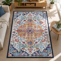 Floor Rug 240X340cm Large Washable Geometric Area Rug Modern Carpet Mat Beige