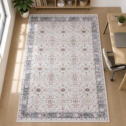 Geometric Floor Rug 200x290cm – Polyester, Machine Washable