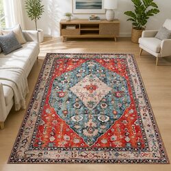 Geometric Area Rug, 240x340cm, Soft Polyester, Anti-Slip