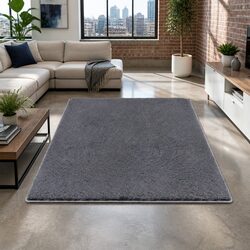 Dark Grey Floor Rug 200x290cm with Foam Cushioning