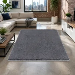 Dark Grey Floor Rug 200x290cm with Foam Cushioning