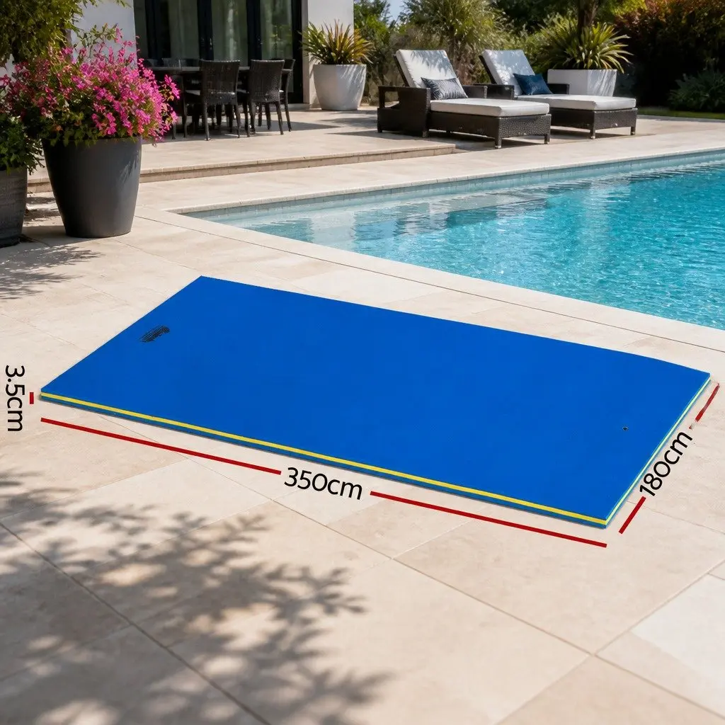 Floating Water Mat 3.5x1.8m Foam Pad Pool Platform Multicolour Bungee Cord