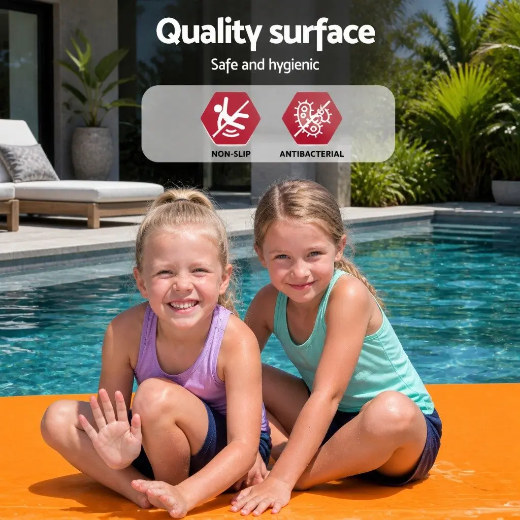 Floating Water Mat for Pool Beach Lake 5.5x1.8m XPE Foam Pad Yellow Black