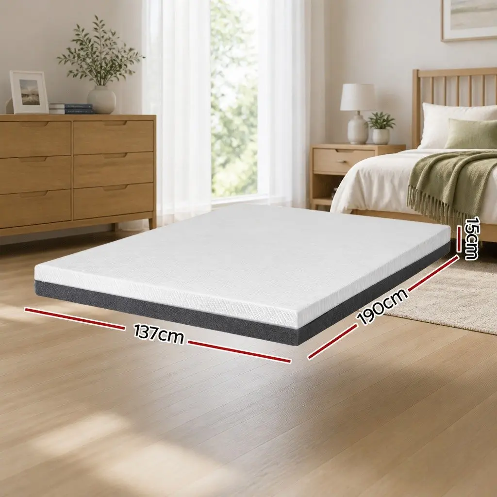 Memory Foam Mattress Double 15cm Cool Gel Egg Crate Soft Support Washable Cover