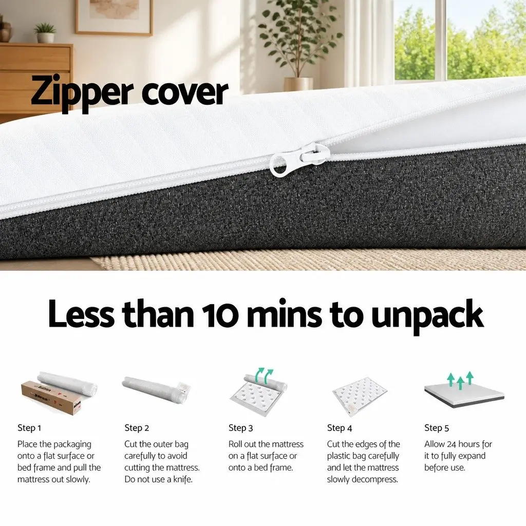 Memory Foam Mattress King Bed 15cm Cool Gel Dual Firmness Hypoallergenic