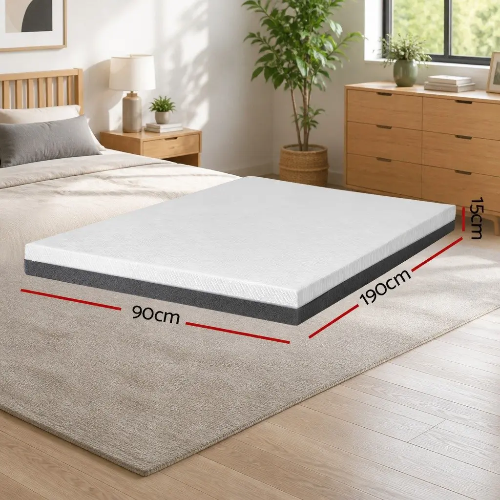 Memory Foam Mattress Single 15cm Cool Gel Pressure Relief Supportive Bedding