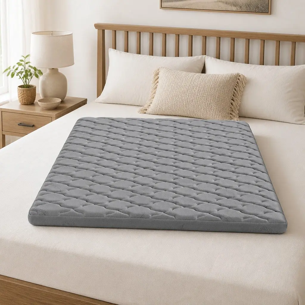 Foldable Camping Mattress Indoor Outdoor Grey 190cm x 90cm x 5cm