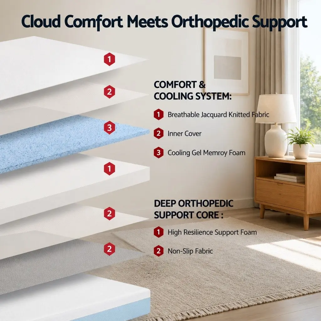 Cooling Gel Memory Foam Mattress Double 22cm