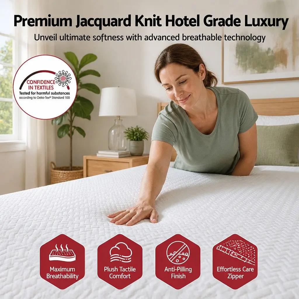 Cooling Gel Memory Foam Mattress Topper Queen Size 22cm Medium Firm Support