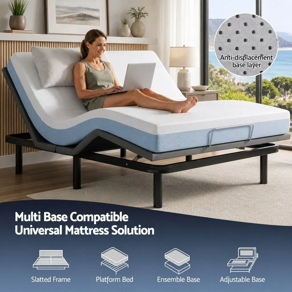 Cooling Gel Memory Foam Mattress Topper Queen Size 22cm Medium Firm Support