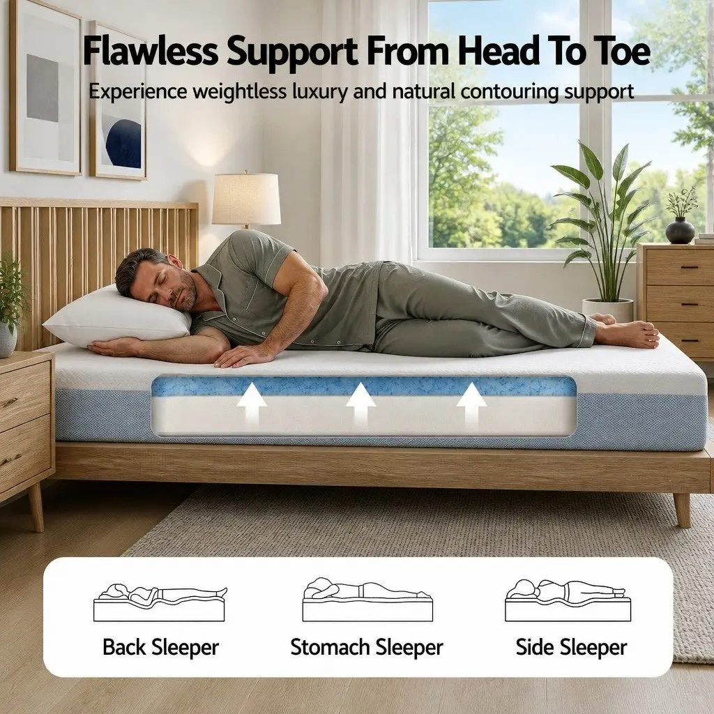 Memory Foam Mattress Single 22cm Cooling Gel Medium Firm