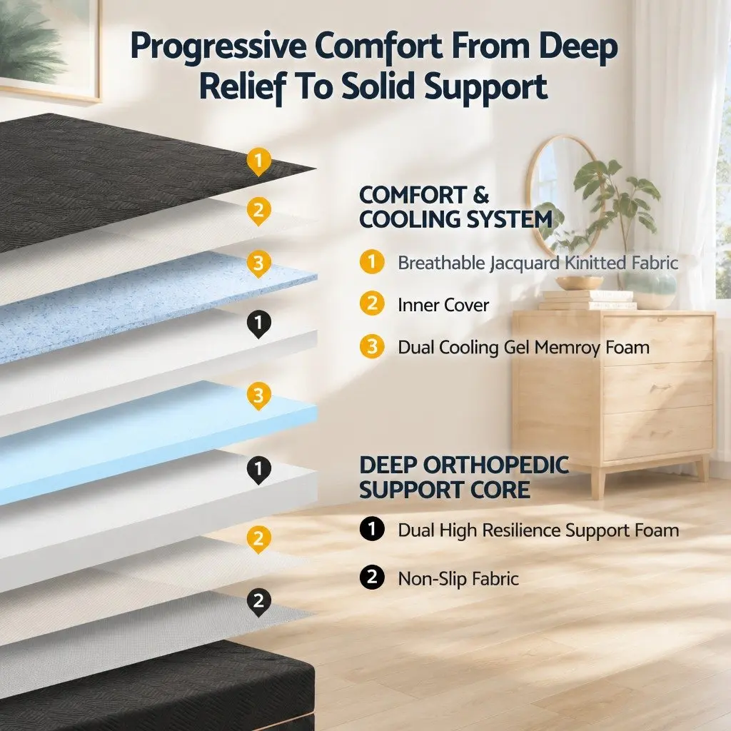 30cm Medium Firm Memory Foam Mattress