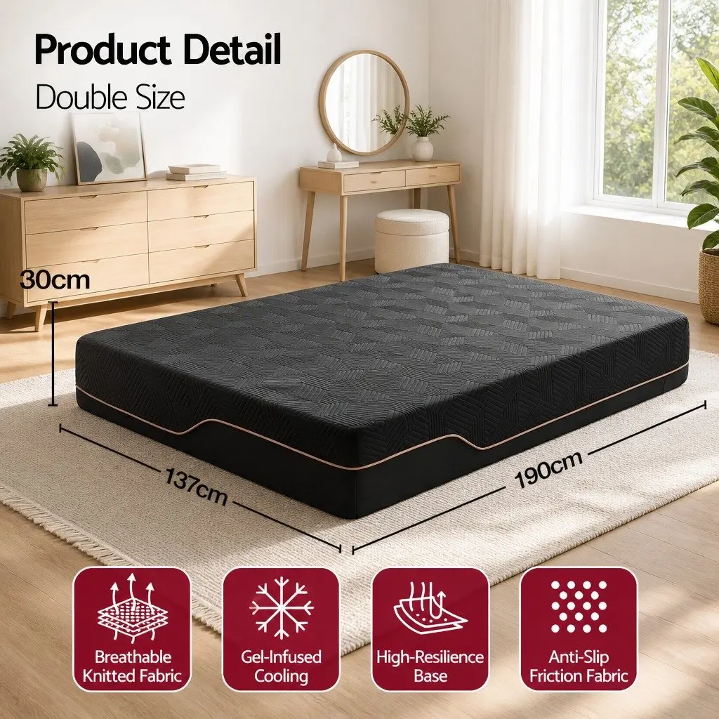 30cm Medium Firm Memory Foam Mattress