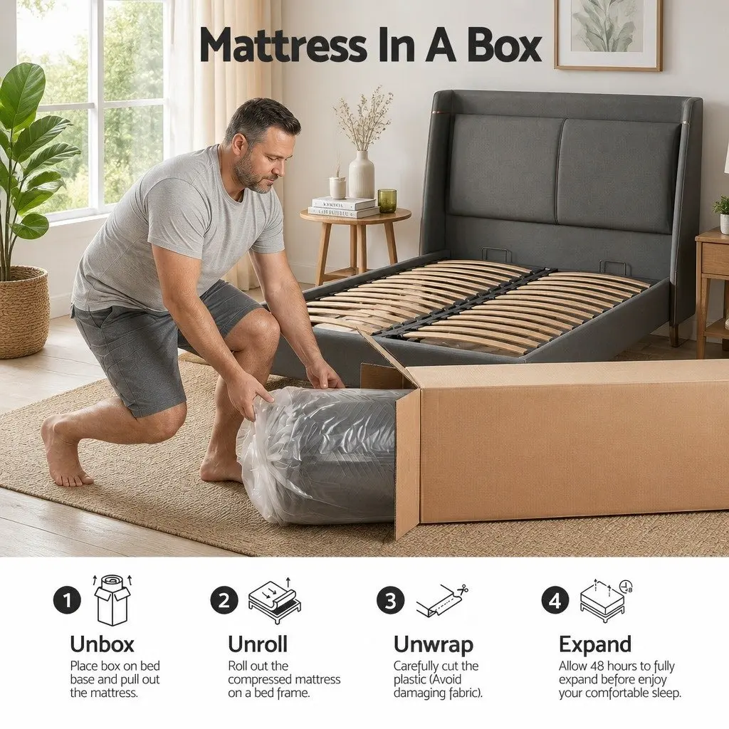 King Single Cooling Memory Foam Mattress 30cm Medium Firm Gel Comfort Pressure