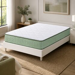 Double Memory Foam Mattress Specs: 25cm Thickness, Green and White