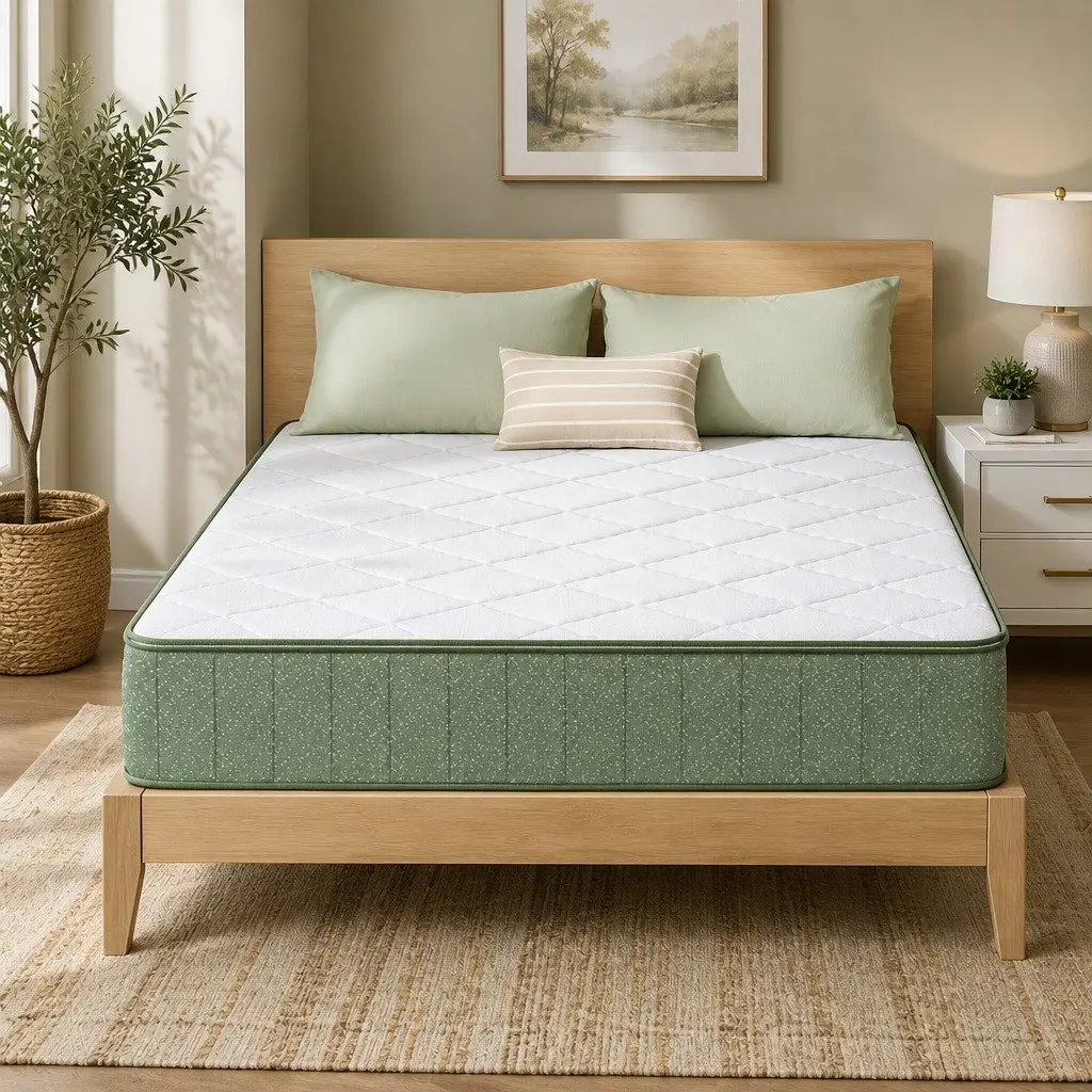 Double Memory Foam Mattress 25cm Gel Infused Charcoal Cooling Zipped Cover Green