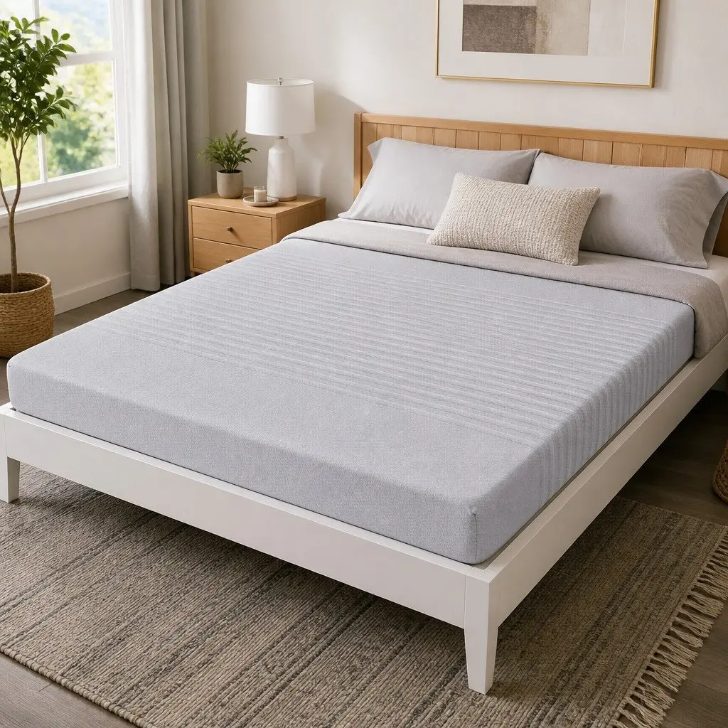 King Size Mattress for Bedroom 15cm Memory Foam Cooling Gel 7-Zone Support Bamboo Cover Grey