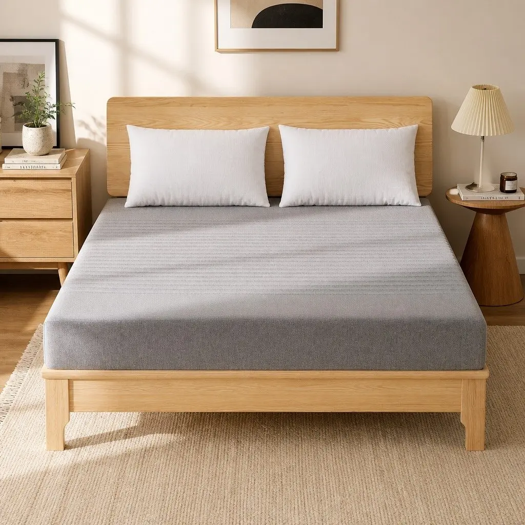 King Size Mattress for Bedroom 15cm Memory Foam Cooling Gel 7-Zone Support Bamboo Cover Grey