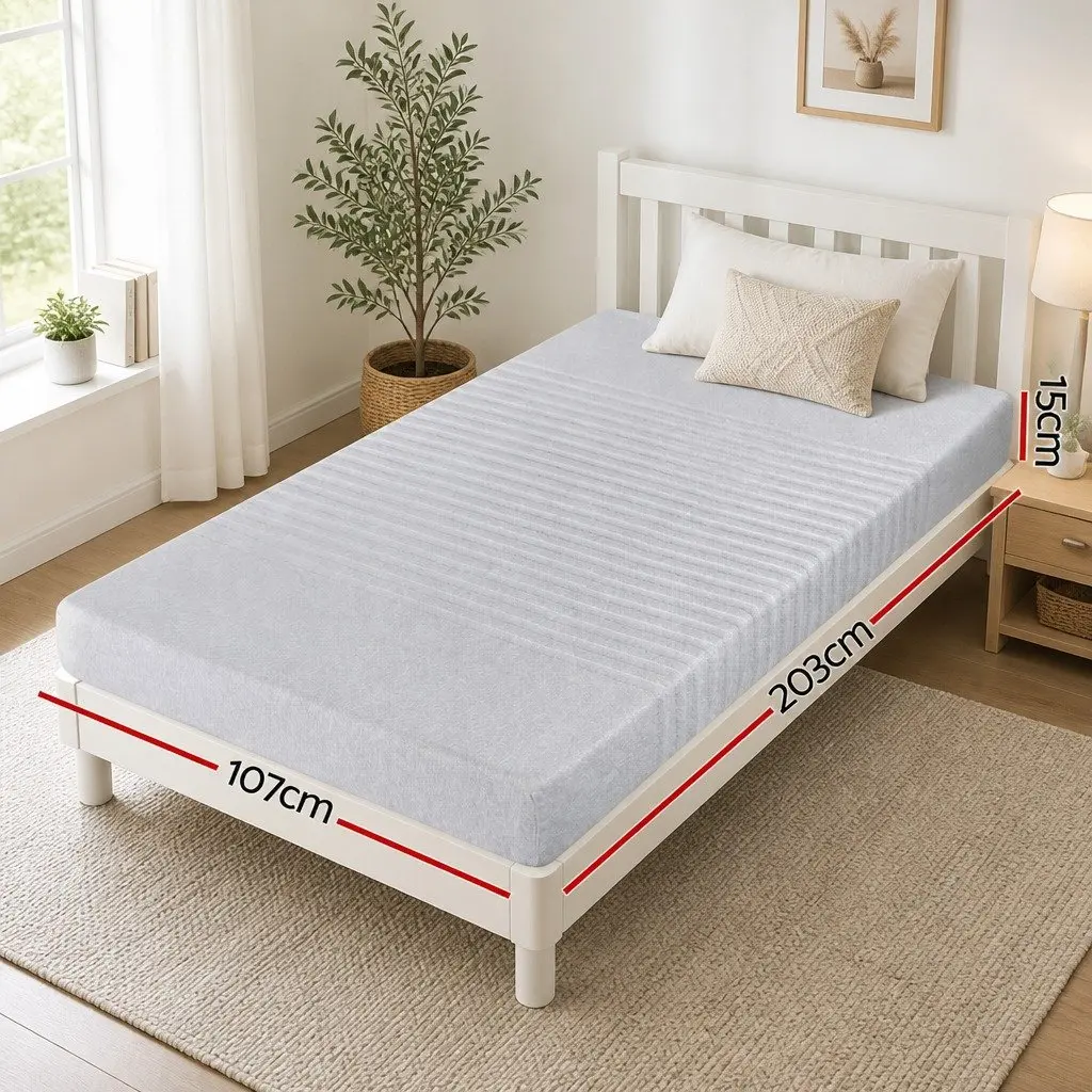 Memory Foam Mattress King Single 15cm Cool Gel 7-Zone Support Bamboo Cover