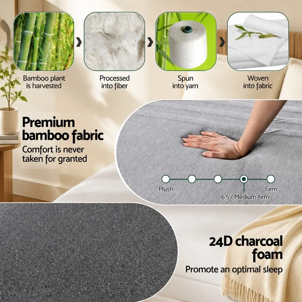 Memory Foam Mattress King Single 15cm Cool Gel 7-Zone Support Bamboo Cover