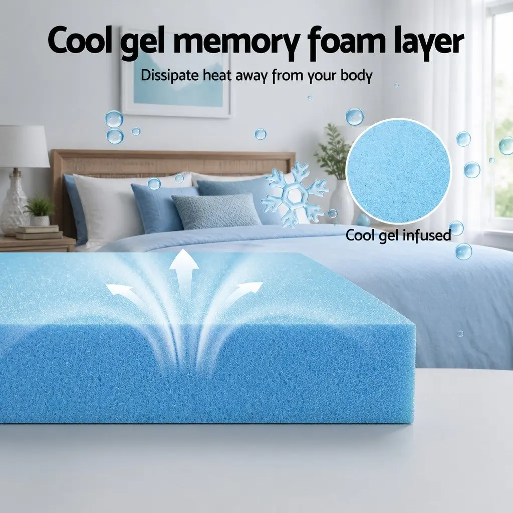 Memory Foam Mattress King Single 15cm Cool Gel 7-Zone Support Bamboo Cover