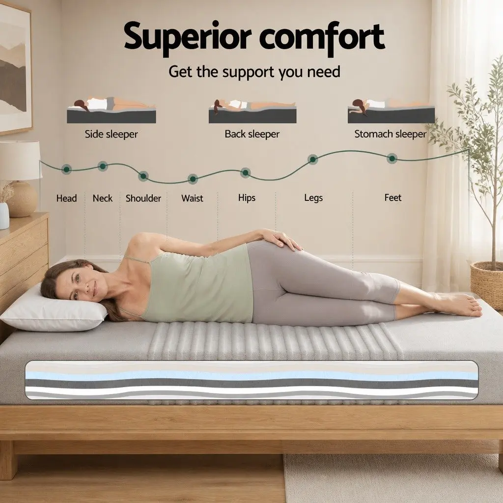 Queen Mattress Memory Foam 15cm Bamboo Cover Cooling Gel Infused Medium Firm Support