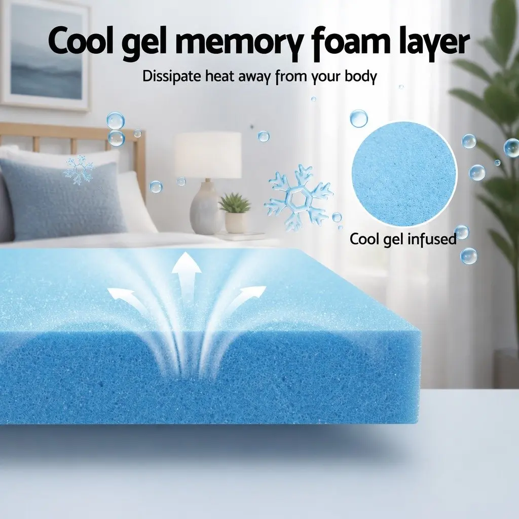 Queen Mattress Memory Foam 15cm Bamboo Cover Cooling Gel Infused Medium Firm Support