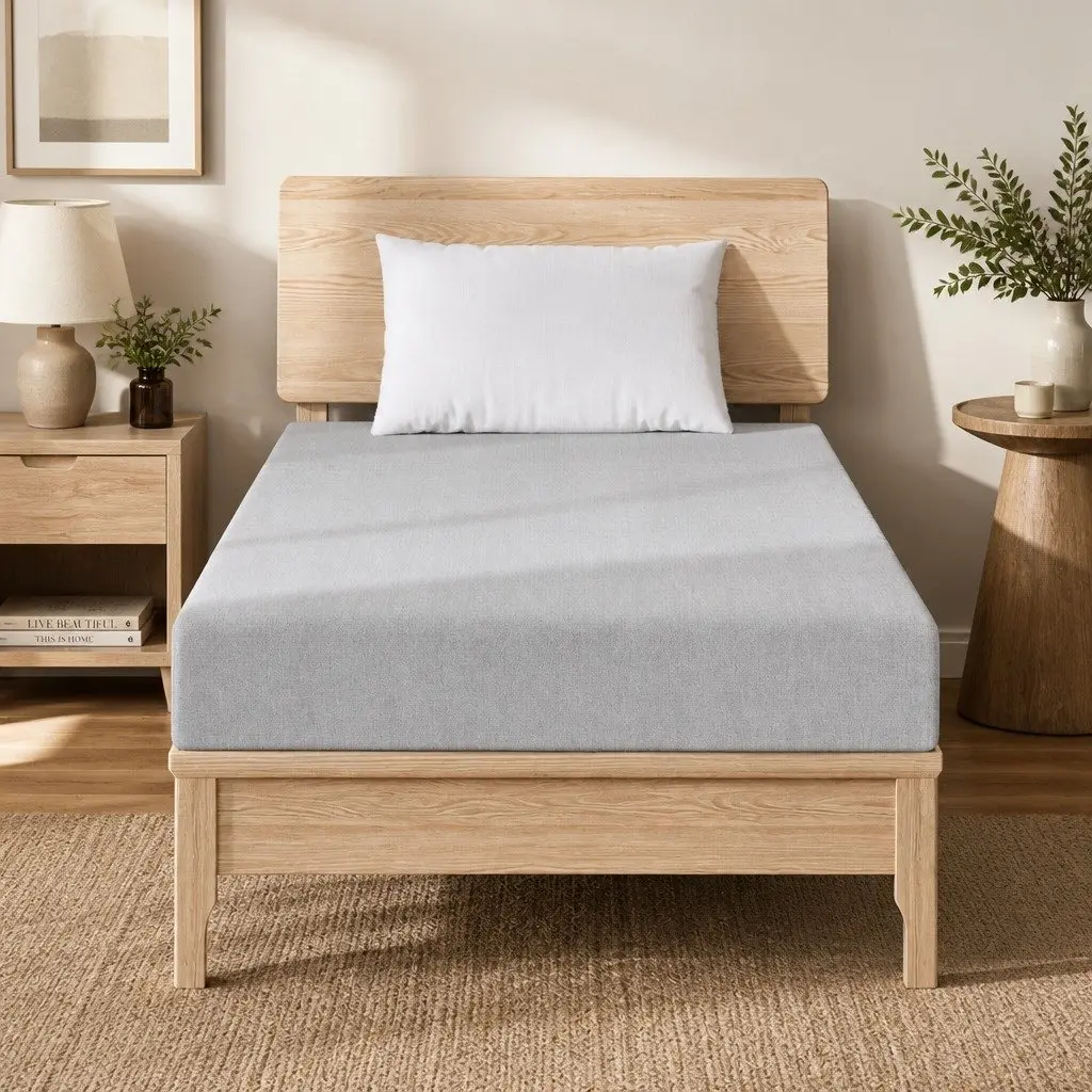 Single Memory Foam Mattress for Compact Sleeping Spaces 15cm Cool Gel 7-Zone Support Bamboo Cover Grey