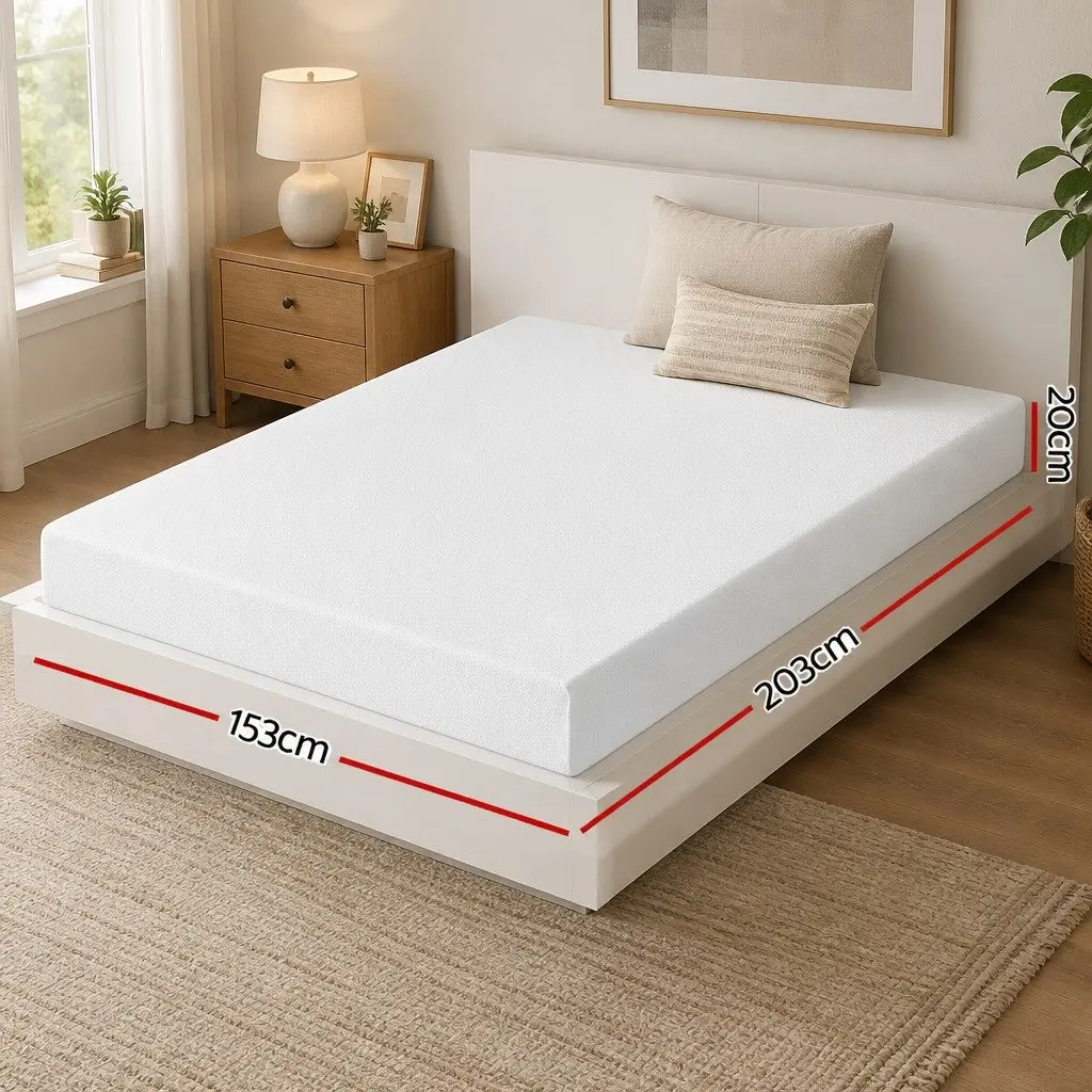 Queen Memory Foam Mattress 20cm Non-Spring Cooling Gel Green Tea Medium Firm