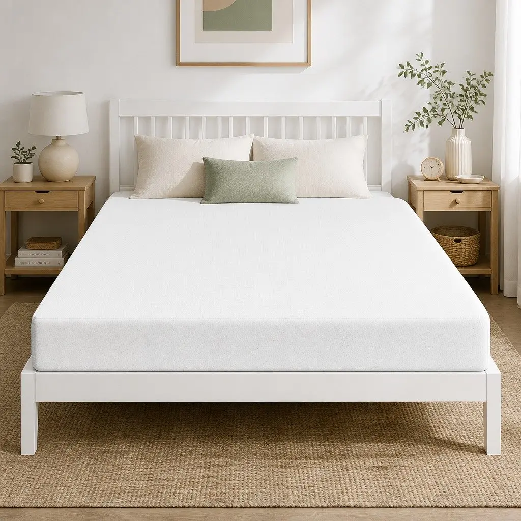 Queen Memory Foam Mattress 20cm Non-Spring Cooling Gel Green Tea Medium Firm