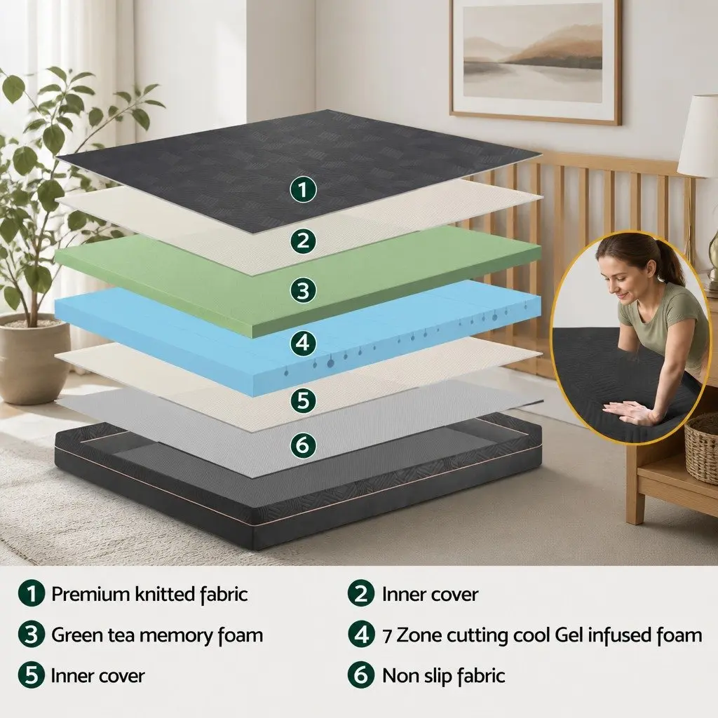 Double Memory Foam Mattress for Bedroom 18cm