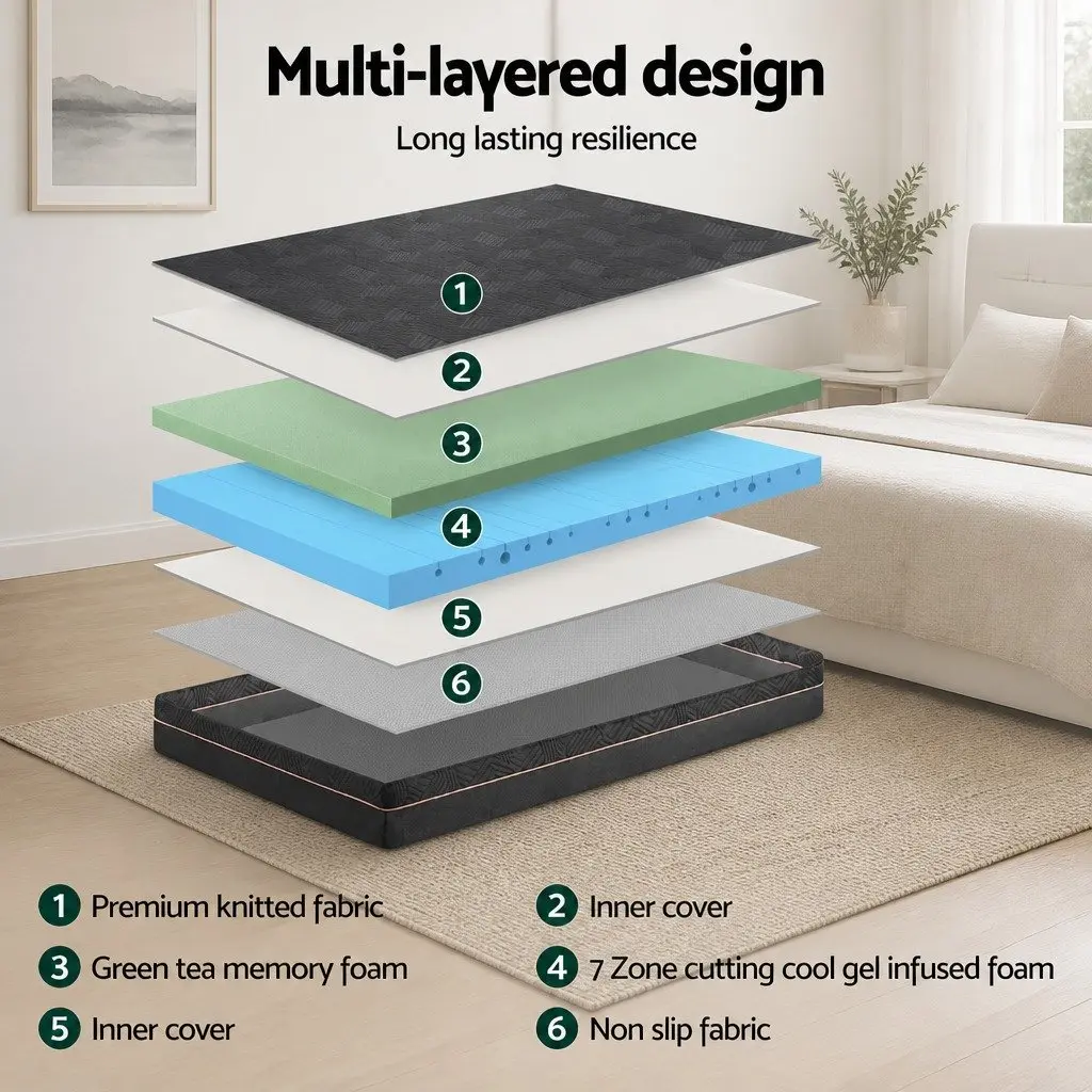 18cm Memory Foam Mattress Single Bed Sleeping Cool Gel Foam Non-Spring