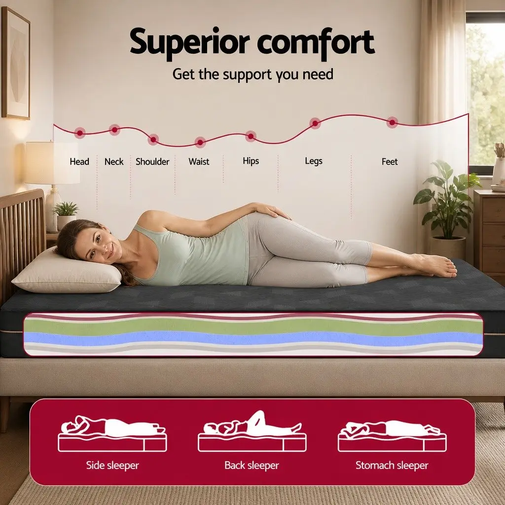 18cm Memory Foam Mattress Single Bed Sleeping Cool Gel Foam Non-Spring
