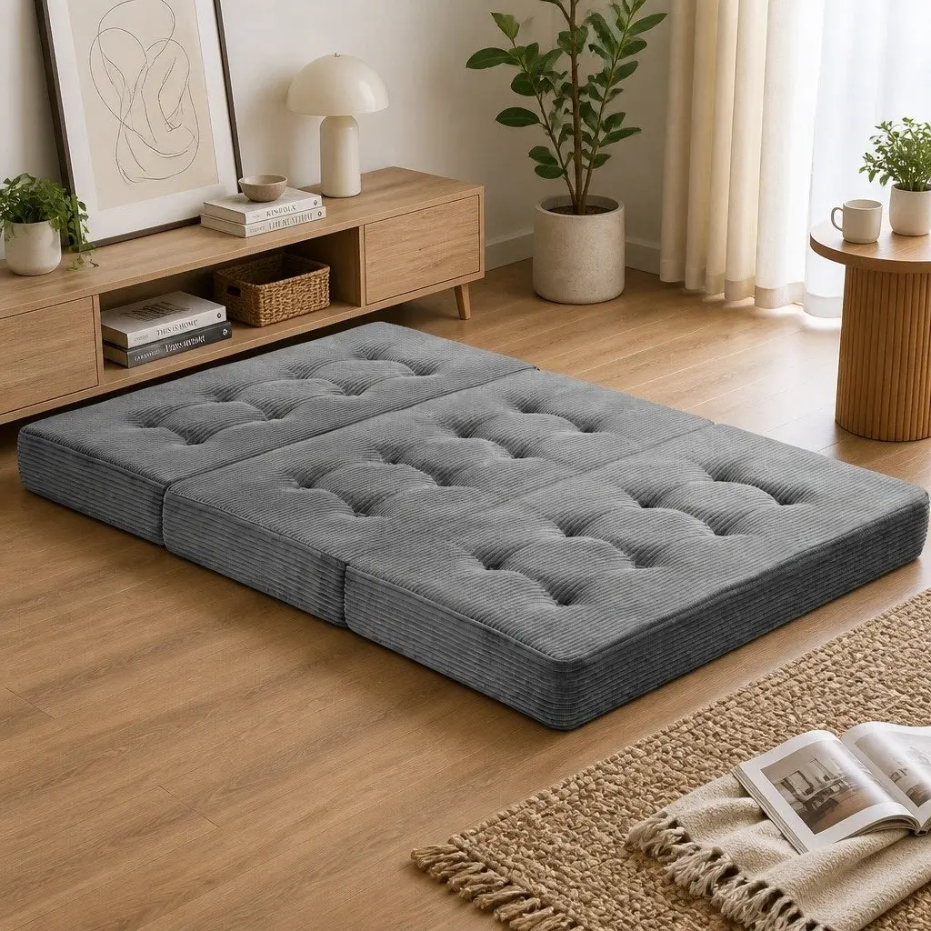 Double Folding Mattress 15cm Foldable Foam Portable Guest Sofa Bed Camping Mat