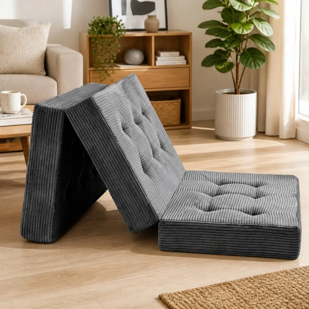 Single Folding Mattress 15cm Foldable Foam Portable Guest Bed Sofa Lounge Chair