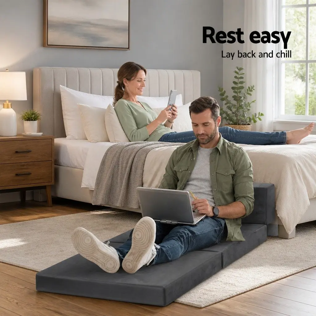Grey Foldable Foam Mattress