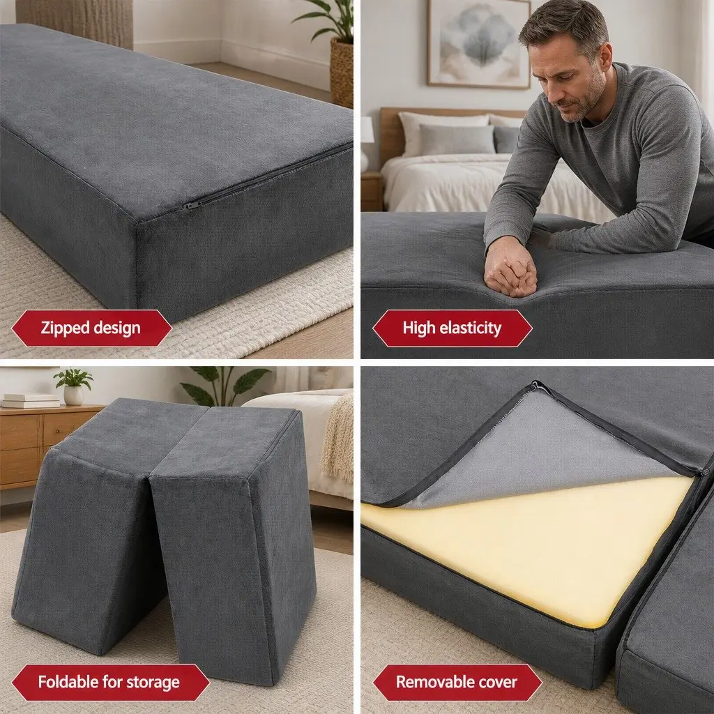 Grey Foldable Foam Mattress