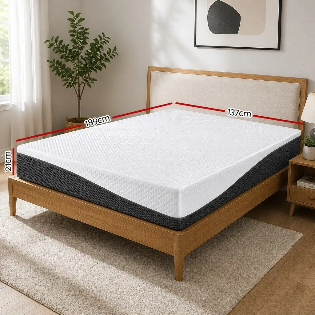 Cool Gel Memory Foam Mattress Double Queen Size Medium Firm Non Spring Bed with Removable Cover for Pressure Relief and Comfort