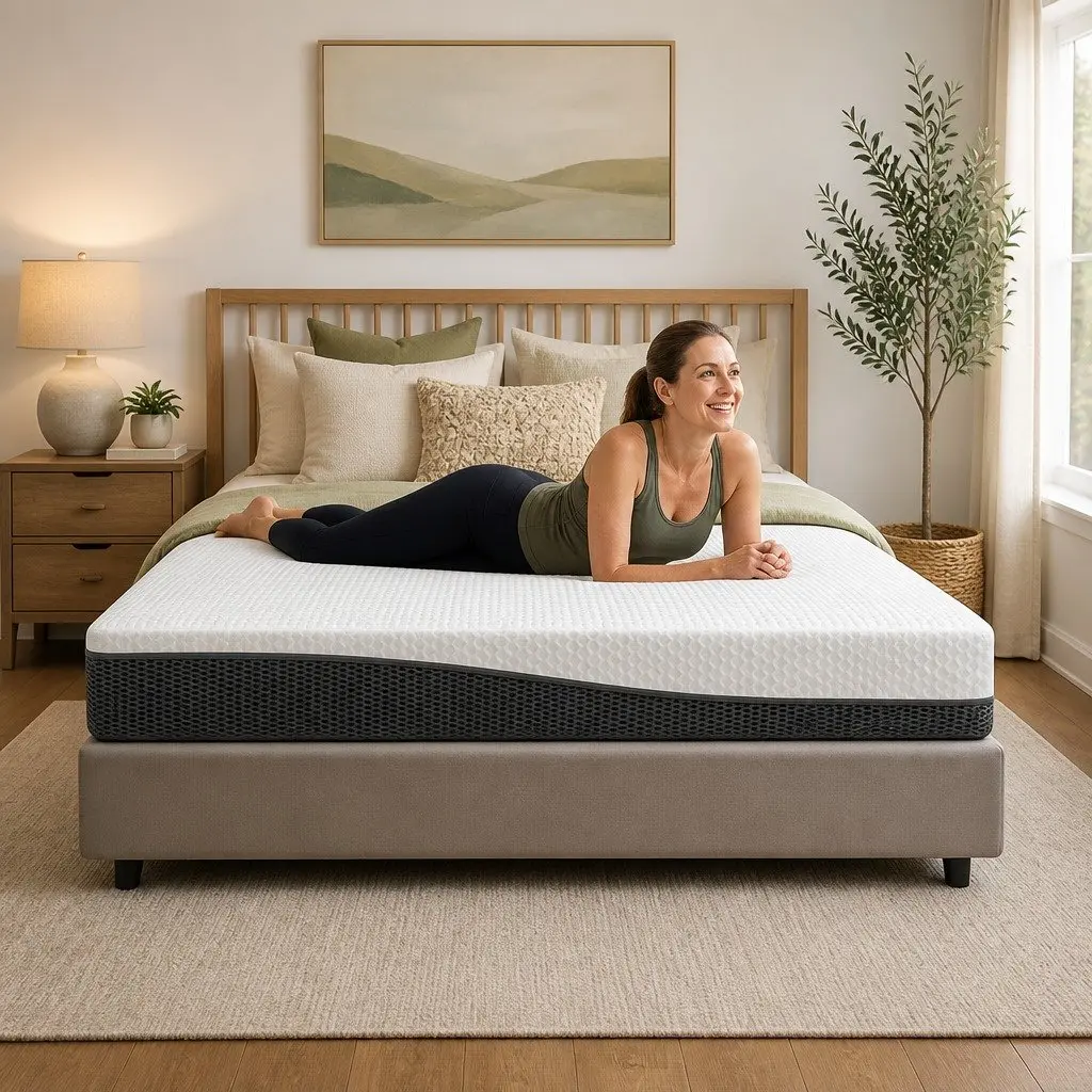 Cool Gel Memory Foam Mattress Double Queen Size Medium Firm Non Spring Bed with Removable Cover for Pressure Relief and Comfort