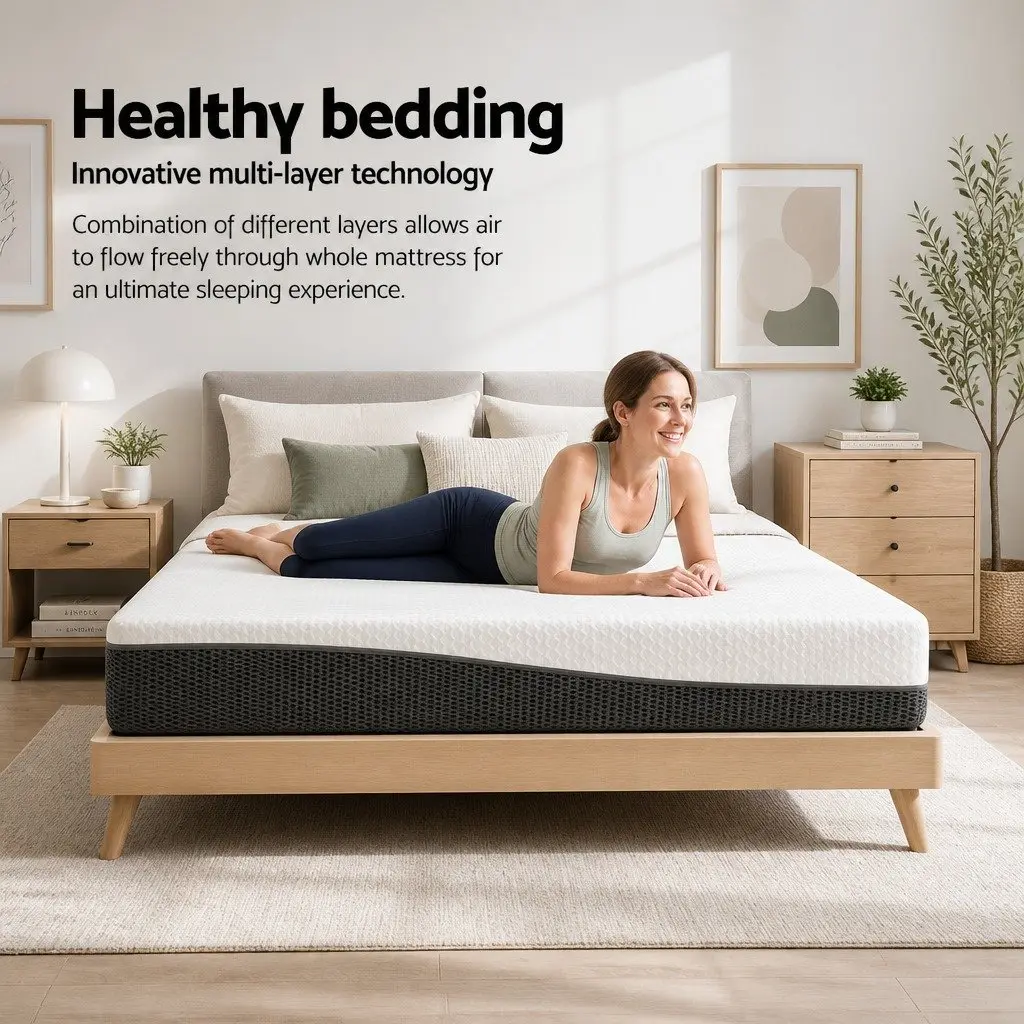 Single Mattress 21cm Cool Gel Memory Foam Medium Firm Pressure Relief Support White