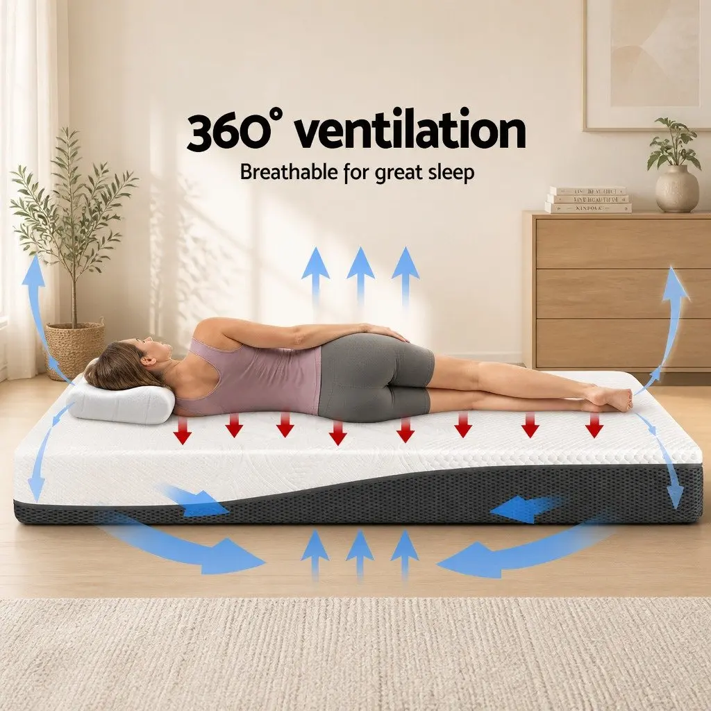 Single Mattress 21cm Cool Gel Memory Foam Medium Firm Pressure Relief Support White