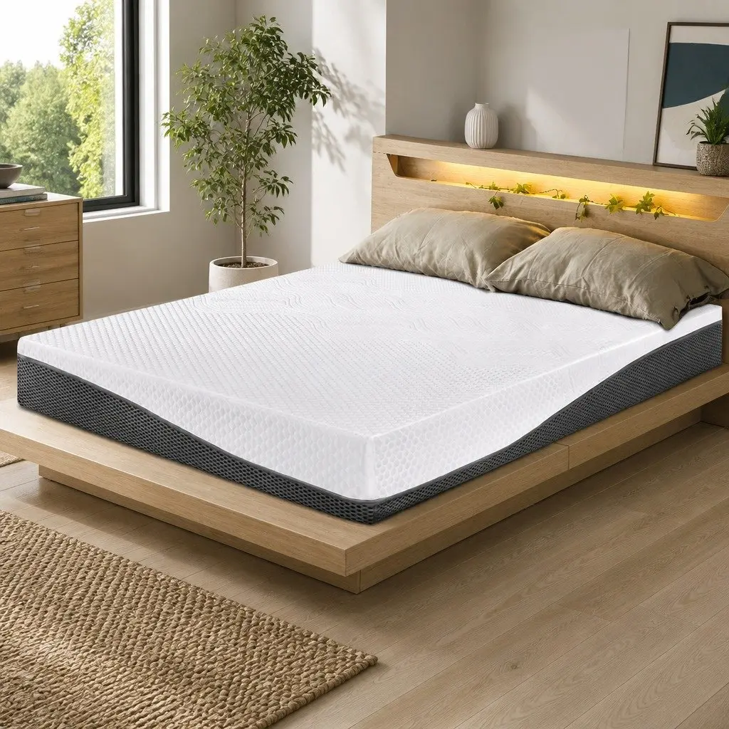 Single Mattress 21cm Cool Gel Memory Foam Medium Firm Pressure Relief Support White