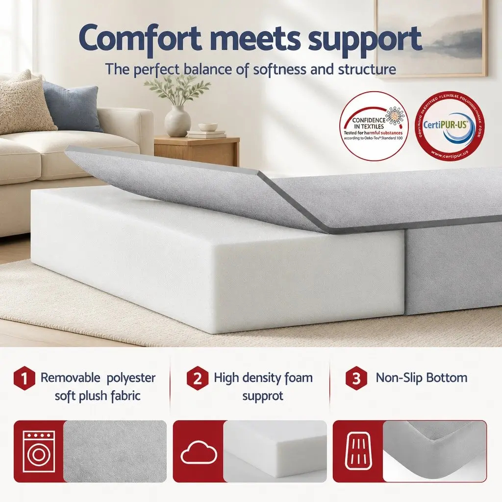 Foldable Mattress 4-Fold Sofa Bed Camping Cushion Mat Guest Sleeping Portable
