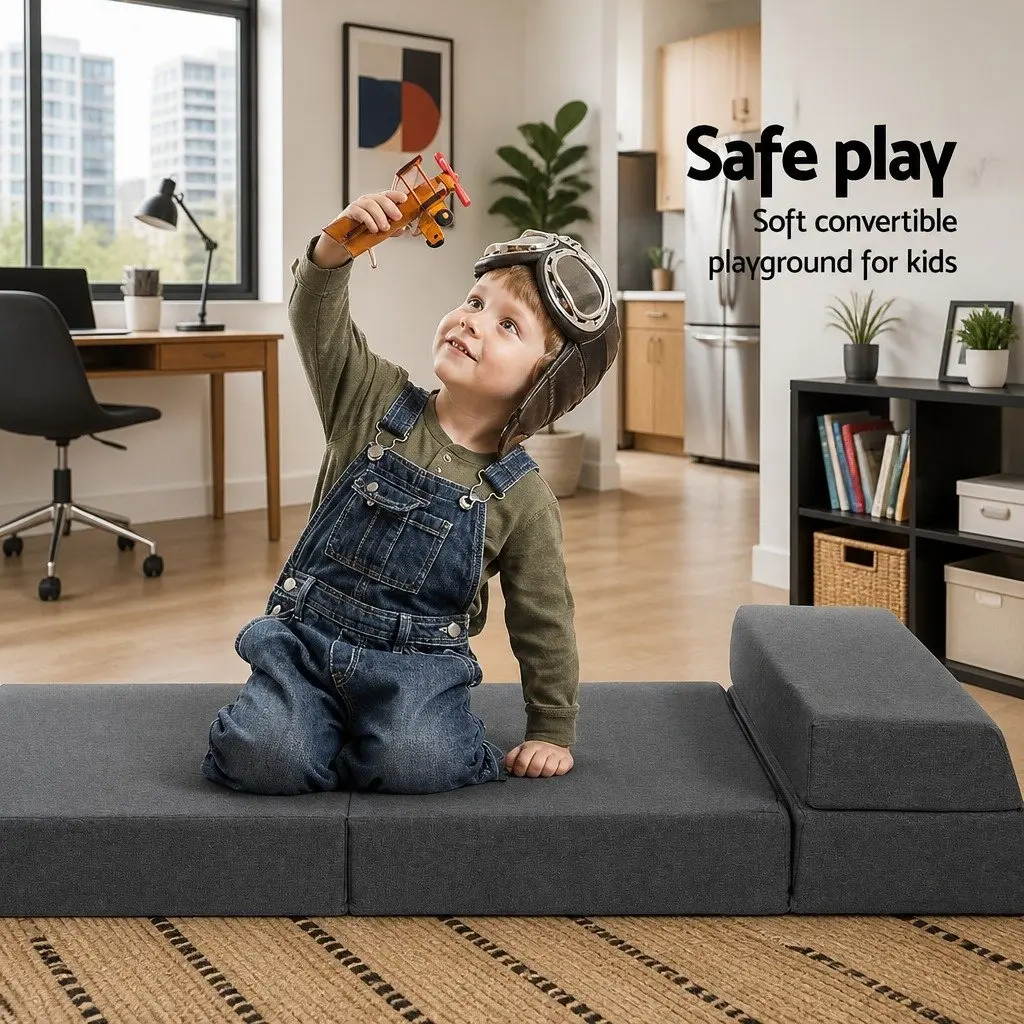 Foldable Grey Foam Mattress Sofa Bed