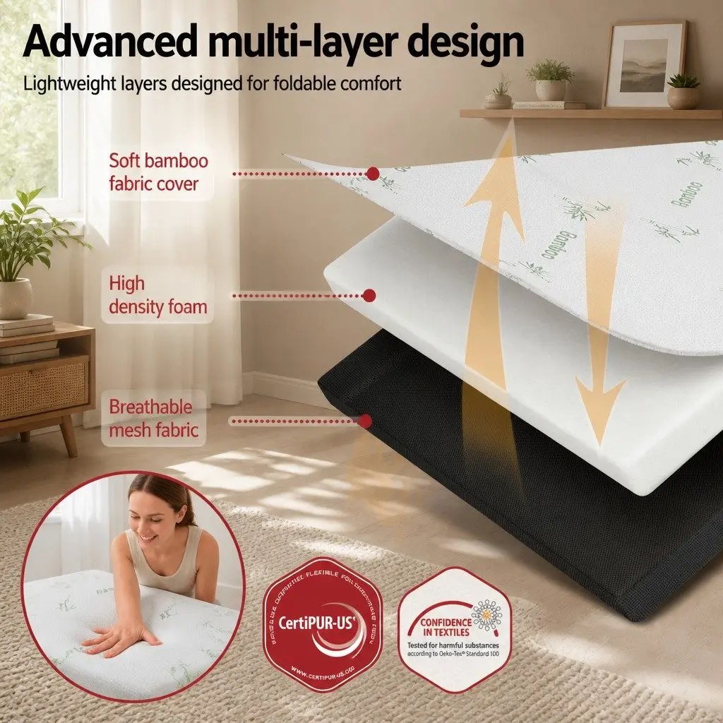 Foldable Foam Mattress Queen Size for Guest Bedding Sofa and Chair